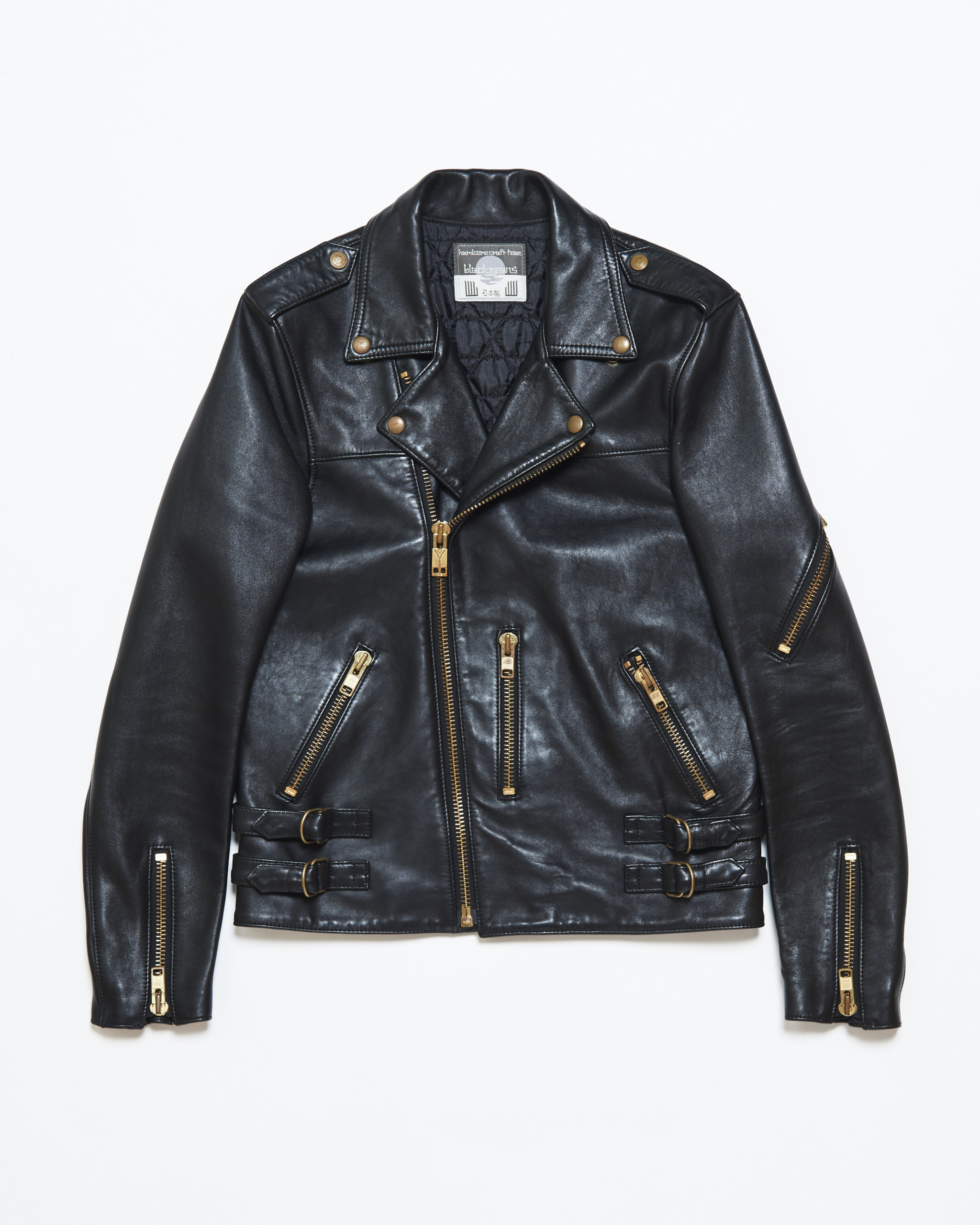 Leather Motorcycle Jacket w/ Front Pocket Detail – blackmeans