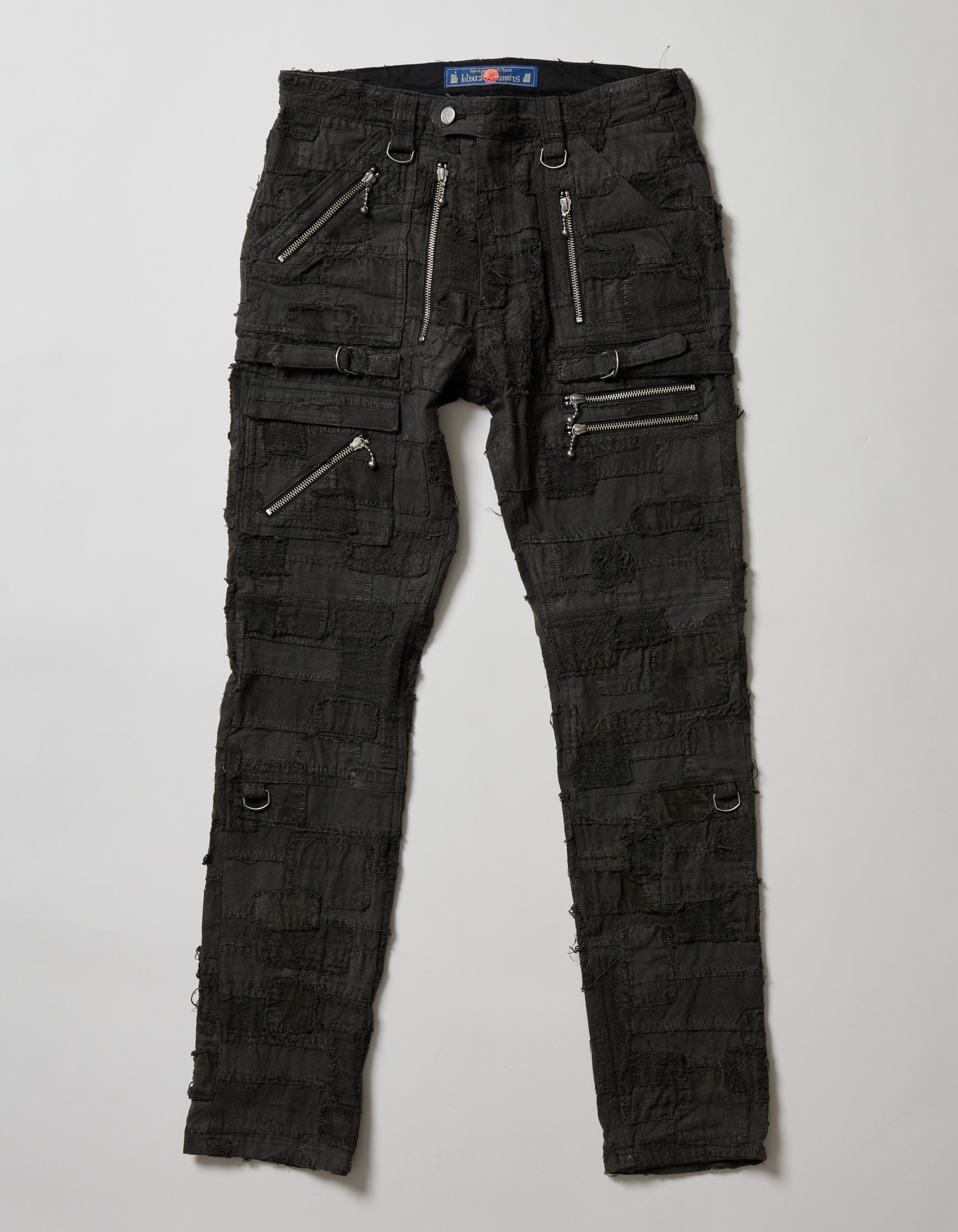 BORO Patch Work” Slim Pants w/ Zippers' Detail – blackmeans