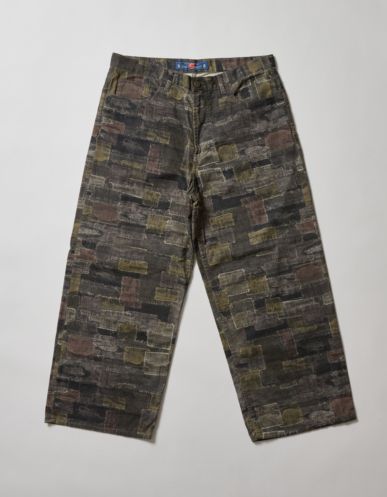 “BORO Print” Straight Pants