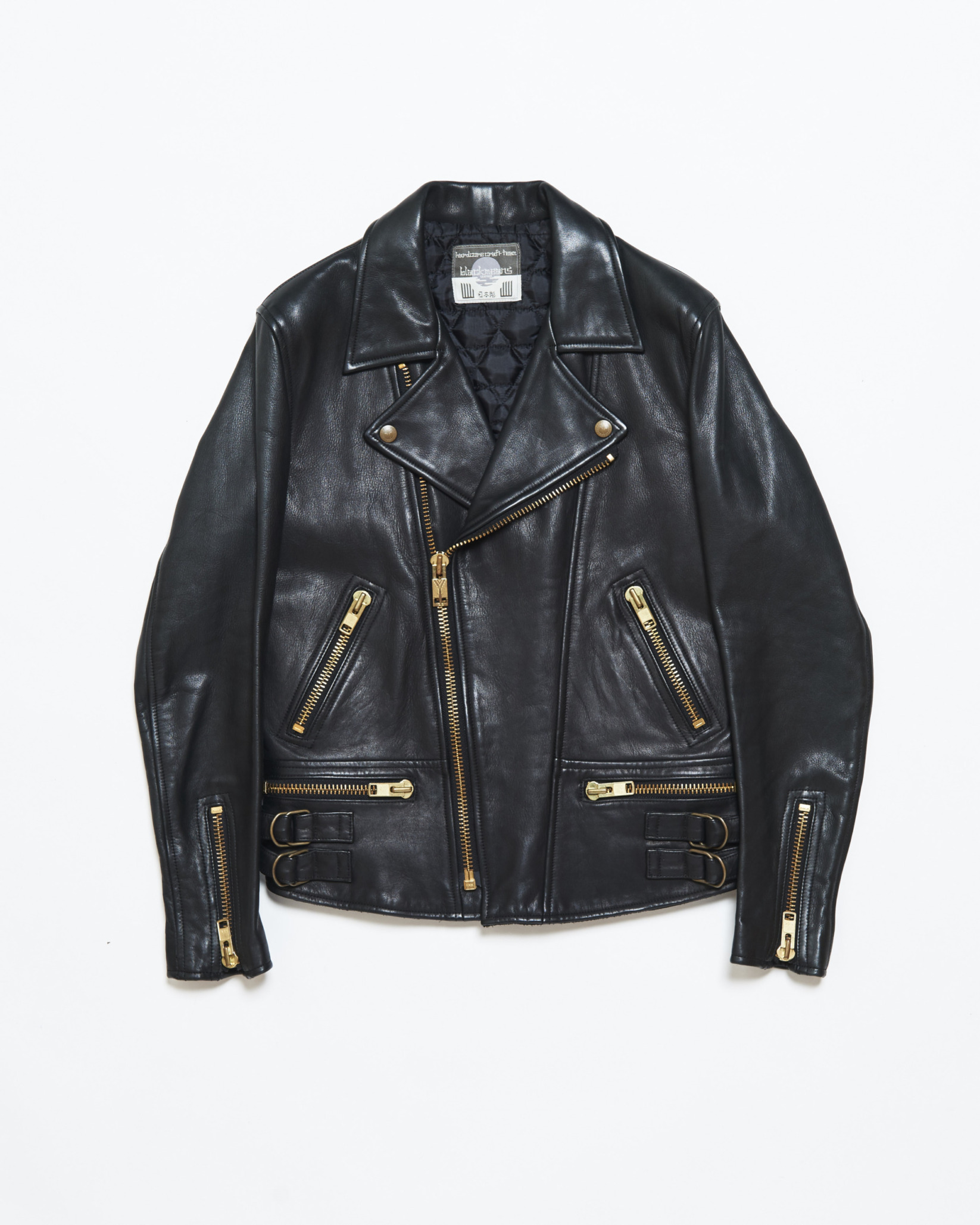 Leather Motorcycle Jacket w/ W Pocket Detail