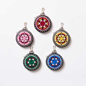 "GORENGER" Circled Pouch w/ Embroidery Detail 5 COLORS