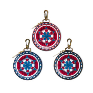 Circled Pouch w/ Embroidery Detail