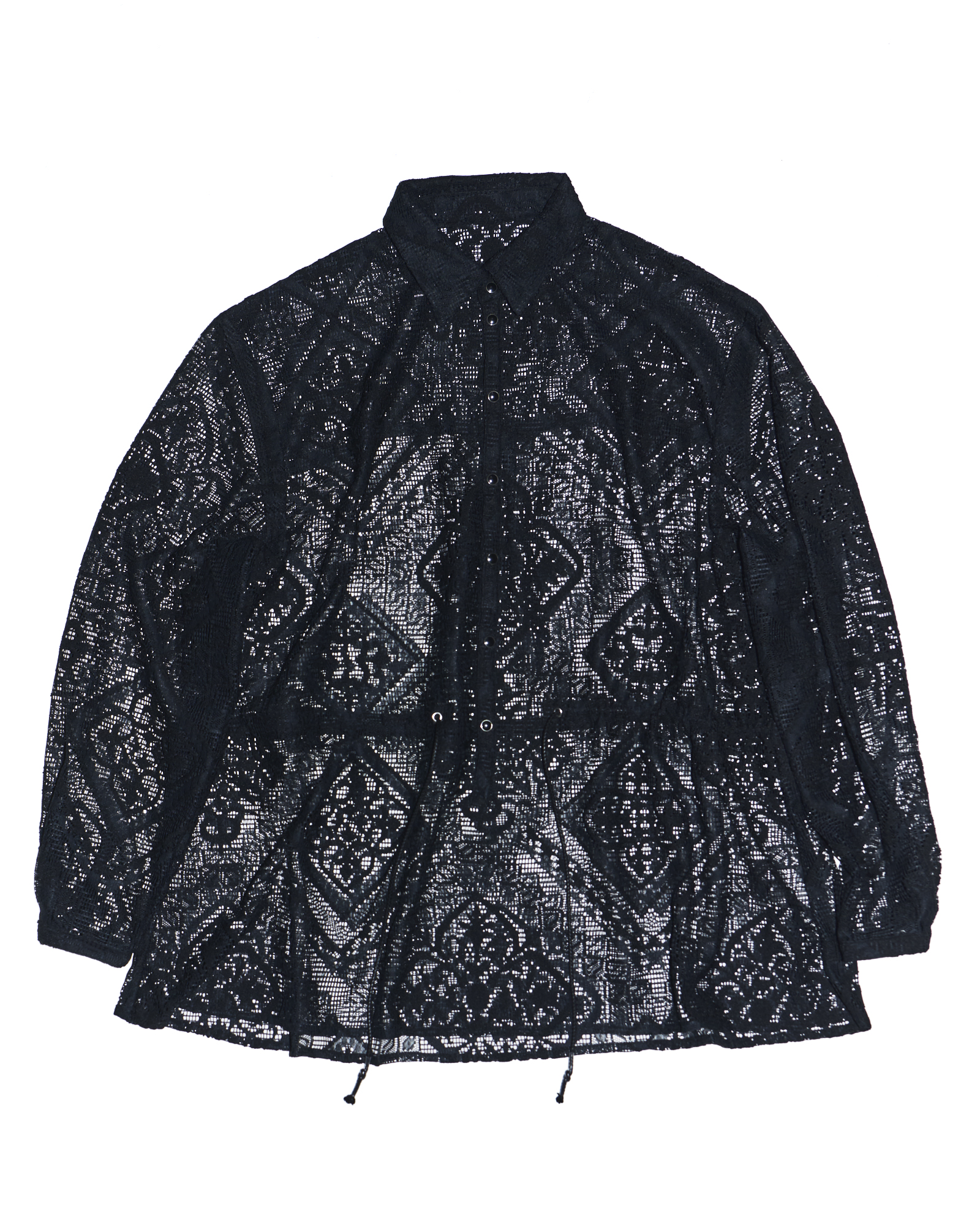 945-GS180-1 Long Lace Shirt with Geometric Patterns